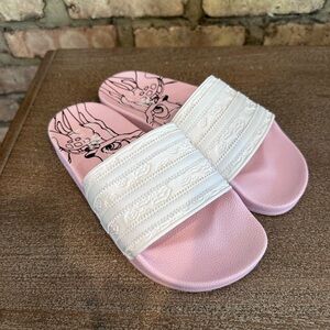 Adidas Disney x Adilette Slide 'Bambi' in the Clear Pink and Cloud White
